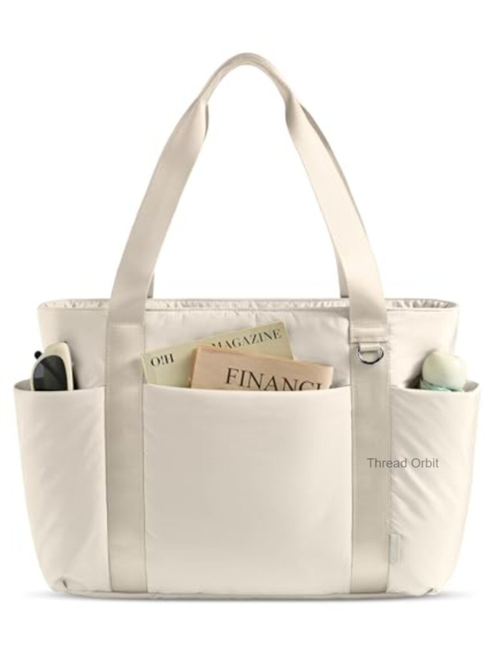 Puffer Tote Bag for Women with Zipper, Lightweight Work Bags, Shoulder Bag with